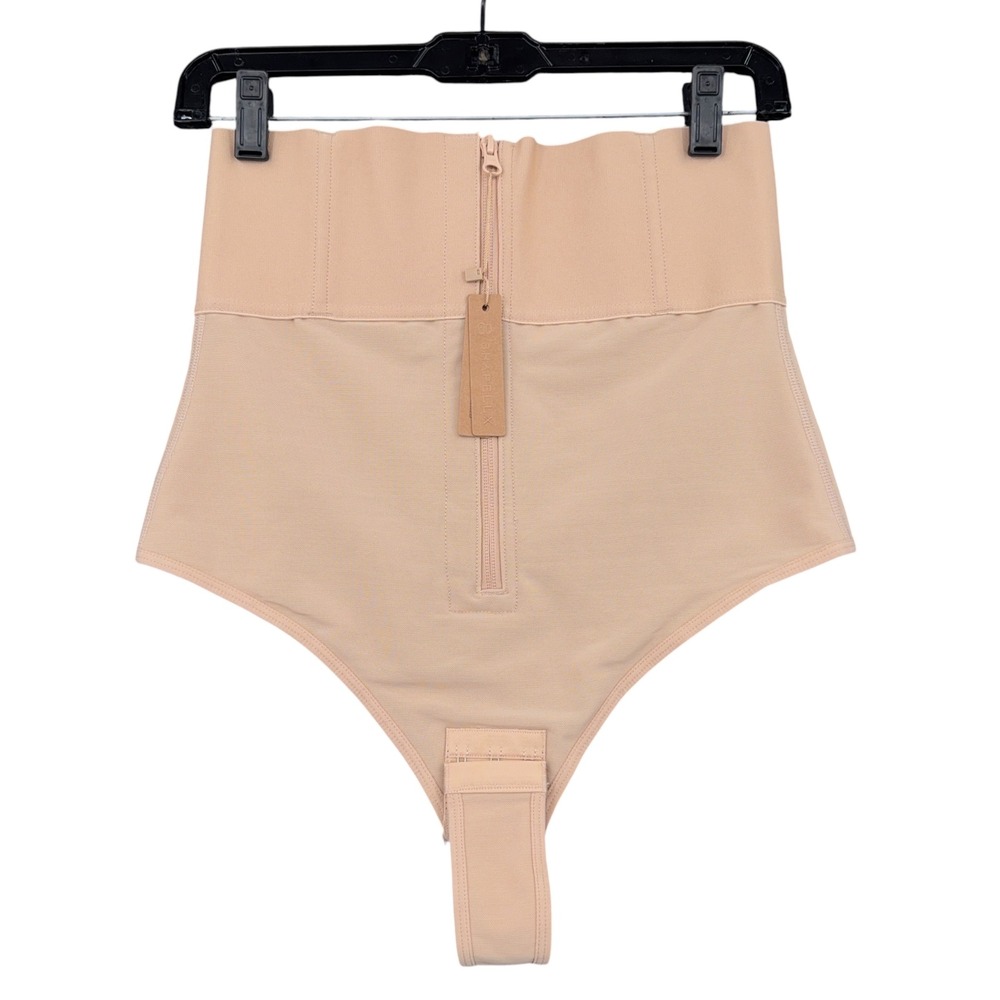 Shapellx High Waist Thong Shapewear Womens XL Nylon Spandex Beige